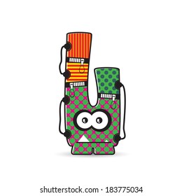 Colorful monster on white background