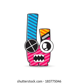Colorful monster on white background