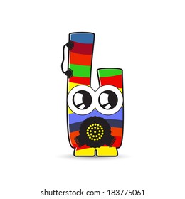 Colorful monster on white background