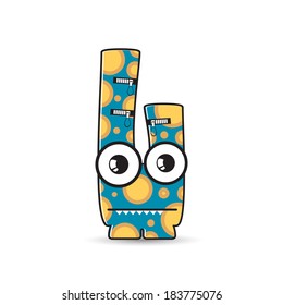 Colorful monster on white background