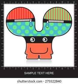 Colorful monster on white background