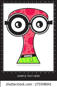 Colorful monster on white background