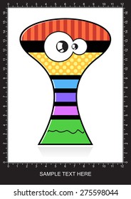 Colorful monster on white background