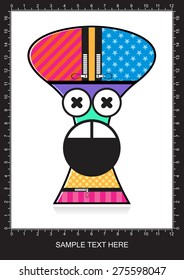 Colorful monster on white background
