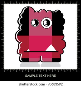 Colorful monster on white background
