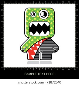 Colorful monster on white background