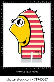 Colorful monster on white background