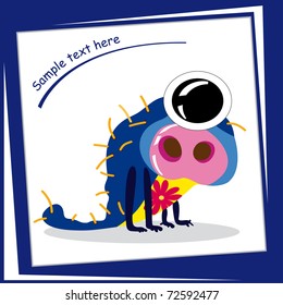 Colorful monster on white background