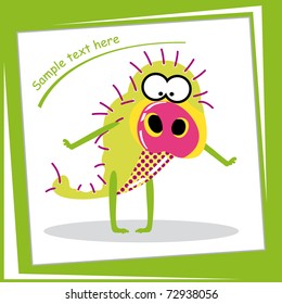 Colorful monster on white background