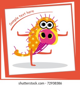 Colorful monster on white background