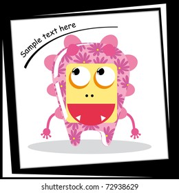 Colorful monster on white background