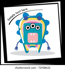 Colorful monster on white background