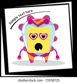 Colorful monster on white background