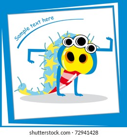 Colorful monster on white background