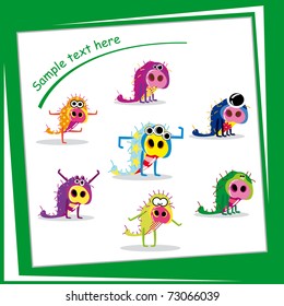 Colorful monster on white background