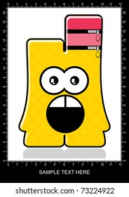 Colorful monster on white background