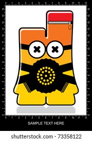 Colorful monster on white background