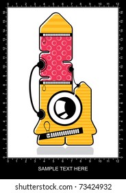 Colorful monster on white background