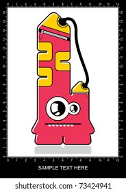 Colorful monster on white background