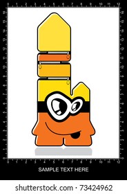 Colorful monster on white background