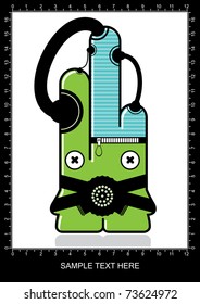 Colorful monster on white background
