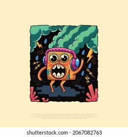 colorful monster vector illustration design