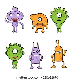 Colorful monsters collection. Illustration in vector format
