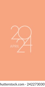 colorful monthly calendar for 2023. Calendar in the style of minimalist square months name. April