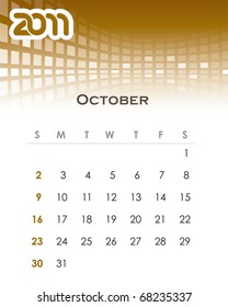 Calendario mensual de vectores colorido para 2011
