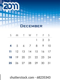 Calendario mensual de vectores colorido para 2011