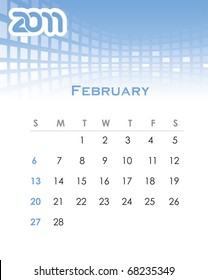 Calendario mensual de vectores colorido para 2011