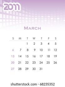 Calendario mensual de vectores colorido para 2011