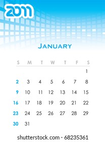 Farbiger monatlicher Vektorkalender für 2011