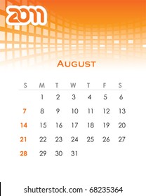 Calendario mensual de vectores colorido para 2011