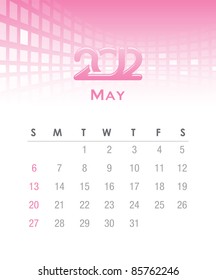 Colorful monthly vector calendar for 2012 with abstract background