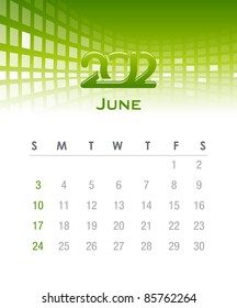 Colorful monthly vector calendar for 2012 with abstract background