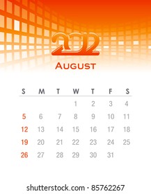 Colorful monthly vector calendar for 2012 with abstract background