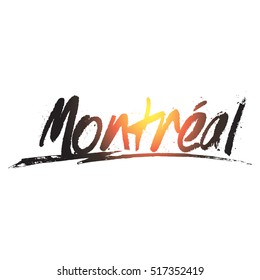 Colorful montreal hand drawing text vector