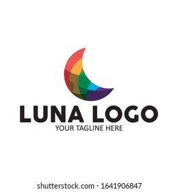 colorful moon logo vector illustration