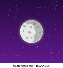 Colorful moon satellite icon. Vector illustration