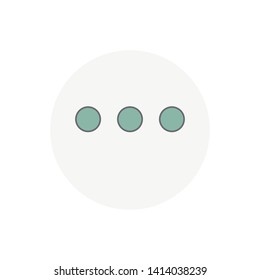 Colorful more button vector icon isolated on white background. Three circles symbol modern, simple, vector, icon for website design, mobile app, ui. Vector Illustration