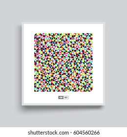 Colorful mosaic backdrop. Geometric background. Textbook, booklet or notebook mockup. Business brochure. Cover design template. Vector Illustration.