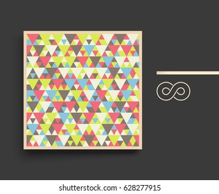 Colorful mosaic backdrop. Geometric background. Textbook, booklet or notebook mockup. Business brochure. Cover design template. Vector Illustration.