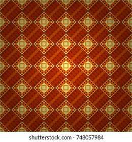 Colorful mosaic backdrop in red, yellow and orange colors. Geometric hipster tiles background. Abstract retro seamless pattern of geometric shapes. Vector illustration.