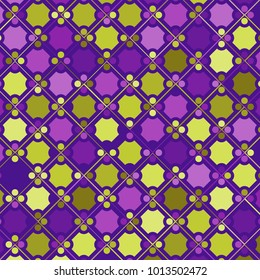 Colorful Mosaic Background with Multicolored Squares and Circles. Colorful Background for Tile, Fabric, Paper, Tablecloth, Banner, Textile. Colorful Mosaic Background in Classic Style. Pattern.
