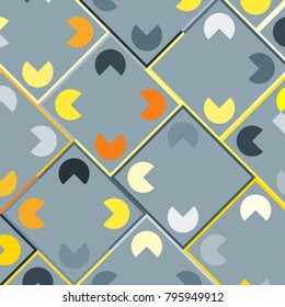 Colorful Mosaic Background with Multicolored Squares and Circles for Tile, Fabric, Paper, Tablecloth, Banner, Textile. Colorful Mosaic Background in Classic Style. Pattern.