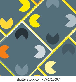 Colorful Mosaic Background with Multicolored Squares and Circles. Colorful Background for Tile, Fabric, Paper, Tablecloth, Banner, Textile. Colorful Mosaic Background in Classic Style. Pattern.
