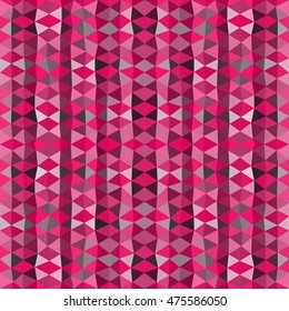 Colorful mosaic background. Pink triangle wallpaper. Seamless background