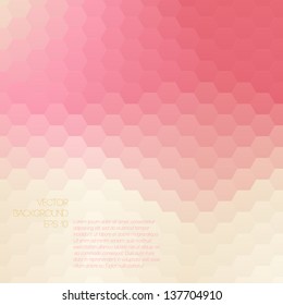 Colorful mosaic banner for your design. Geometric hipster retro background. Honeycomb with gradient background. Elegant vector bokeh texture