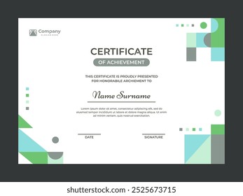 Colorful mosaic certificate template vector design